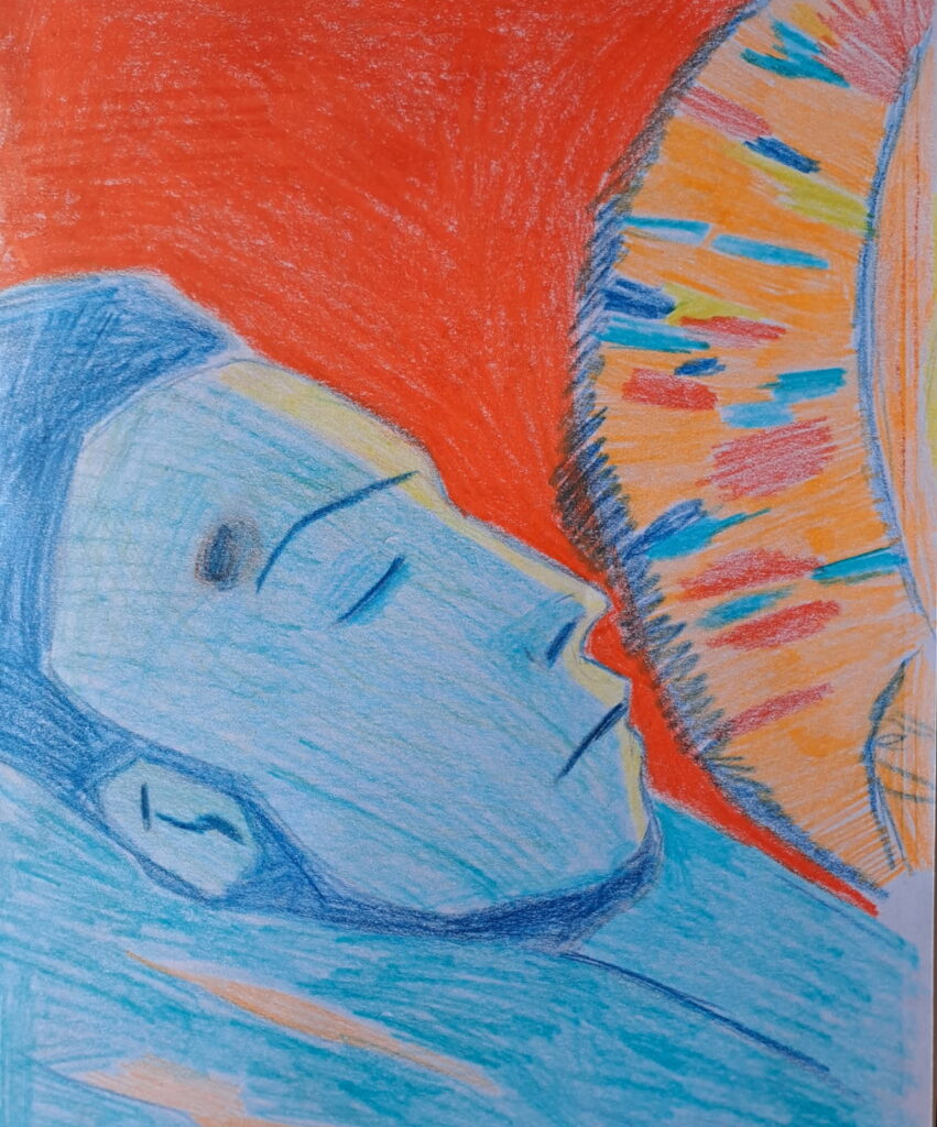 Värikynäkuvitus ryhmältä Picassot, tekijä Elizaveta Pulatova.