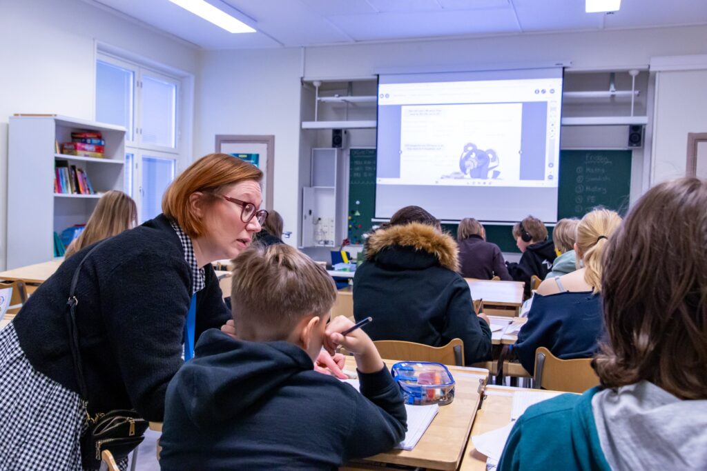 Teacher and pupils